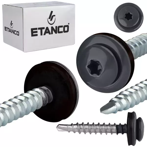 Stoginiai savisriegiai 4,8×35 RAL7016 TORX skarda/medis ETANCO GTF P; 250vnt;