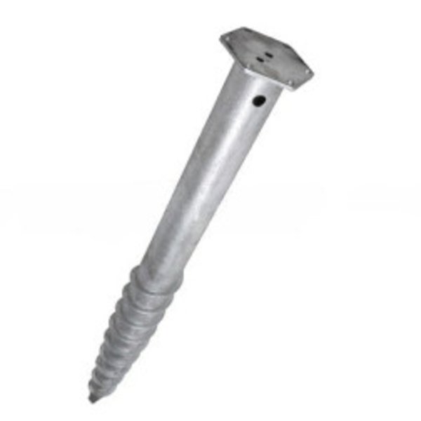 Įsukamas metalinis polius M tipo -  HEX 120mm 76x1000 M16 HDG