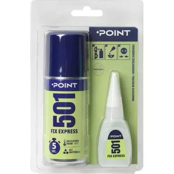 POINT 501 FIX EXPRESS greiti ir stiprūs klijai su aktyvatoriumi 1