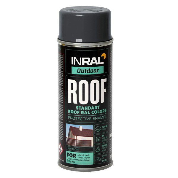 Dažai INRAL ROOF RAL7016  stogų ir lauko 400ml.