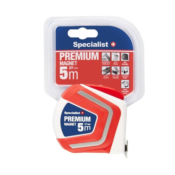 SPECIALIST+ ruletė PREMIUM 5 m, 27 mm 1