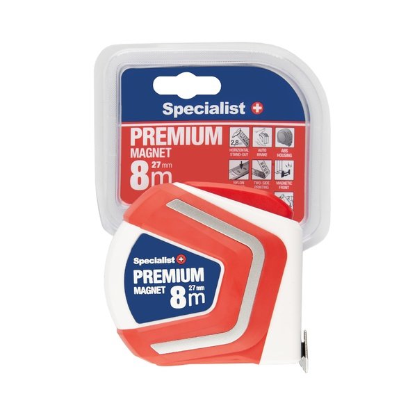 SPECIALIST+ ruletė PREMIUM 8 m, 27 mm 1