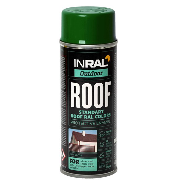 Dažai  INRAL ROOF RAL6005 stogų ir lauko 400ml.