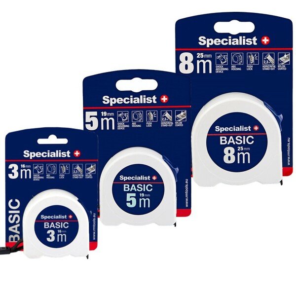SPECIALIST+ ruletė BASIC 3 m, 16 mm 1