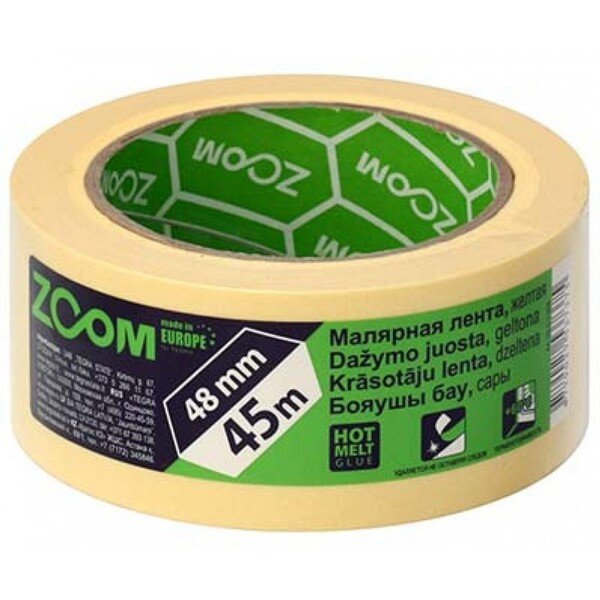 Dažymo juosta geltona ZOOM 50 mm x 45 m